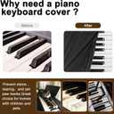Explore Land Stretchy 88 Keys Piano Keyboard Dust Cover with Music Stand Opening for Digital Electronic Piano (88key, Black)