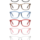 CCVOO 6 Pack Blue Light Blocking Reading Glasses, Anti Headache/Glare/Eye Strain Readers Computer, Eyeglasses Women/Men (6 Pack Mix, +2.00)