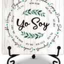 Bible Verse Decor Wood Plaque, Ya Soy Wood Block, Inspirational 5x5 Inch Christian Decor Plaque, Christmas Gifts Parties Church Religiou Decor Plaque Gifts, One Piece