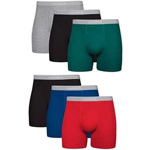 Hanes mens Underwear Boxer Briefs Pack, Cool & Breathable Cotton Moisture-wicking Underwear for Men, No Ride Up Size M