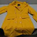 IDEALSANXUN Womens Fall Winter Wool Coats Double Breasted Midi Peacoat Trench Coats (Medium, Yellow)