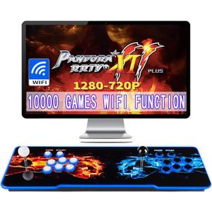 10000 Games in 1 Pandoras Box Arcade Game Console, 3D Double Stick WiFi Arcade Machine for PC, Projector & TV, Favorite List, 4 Players Online