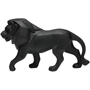 IDORTYBB Abstract Geometric Lion Statue Sculpture Art Animal Figurine Home Decorations for Living Room Book Shelves Bar Cabinet Desk Table Top Decor Centerpieces Ornament (A1, Black)