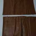 Fancy Homi 2 Packs Brown Boho Lumbar Faux Leather Decorative Throw Pillow Covers 12x20 Inch for Living Room Couch Bed Sofa, Hand Stitched Rectangle Cushion Case, Rustic Modern Farmhouse Home Decor 