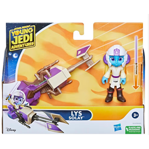 Star Wars Young Jedi Adventures, Lys Solay Action Figure & Speeder Bike, Action Figures & Vehicles on 10 cm Scale