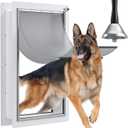 Dog Door for Wall - Steel Frame, Telescoping Tunnel & Double Food-Grade Silicone Flaps Pet Door, XL Dog Door with Secure Lock (Pets Up to 220 lbs), X-Large