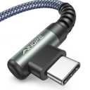 AINOPE 3.3FT USB C Cable 3.1A Fast Charge, Right Angle USBC Charge Cable, Resistant Nylon Braided USB Type C Cable Compatible Galaxy S10 S9 S21, LG V30,V20,G6USB C Fast Charging Cable (Grey)