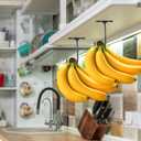 3 x Banana Hook Under Cabinet 2 Pack, Hanger to Keep Bananas Fresh, Holder 2 Pcs