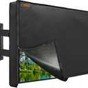 IC ICLOVER Outdoor TV Cover 52-55", 600D Heavy Duty 4 Season Weatherproof TV Screen Protector with Waterproof Zipper & Remote Control Pocket, Outside Television Cover for LED, LCD, OLED TVs