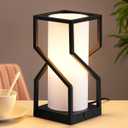 EDISHINE Modern Table Lamp, Bedside Lamp with Linen Lampshade & USB Port, Touch Control Nightstand Lamp for Bedroom, Living Room, Kids Room, 9W 2700K 3-Stage Dimmable Bulb Included (White)