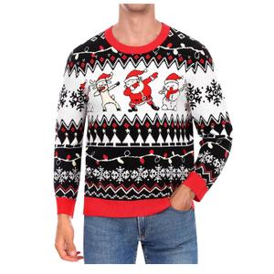 Roadbox Ugly Christmas Sweater Men 2025, Unisex Funny Christmas Sweatshirt, Warm Winter Holiday Pullover for Women Couples, XL