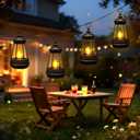 4 Pack Mini Solar Lantern Lights Replacement Parts for Outdoor Statue,Waterproof Solar Hanging Lights Decorative Garden Decor, Warm White