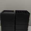 DEDU Oversized Bed Risers Heavy Duty Stackable 8 Pack, Furniture Risers for Sofas 3 Inch or 6 Inch Supports Up to 11000 Lbs, Square Bed Raising Blocks Fits 5.5 Inch Wide Desk or Couch (Black)