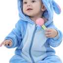 Baby Toddler Halloween Costume Infant Girl Boy Flannel Hooded Animal Onesie Romper Outfit Jumpsuit (30-36 Months/Height:39"-43", Blue)