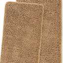 Yeaban Bathroom Rugs Sets 2 Piece,Thick Chenille Bath Mats,Absorbent and Washable Bath Rug Non-Slip, Extra Soft Rugs for Bathroom Floor,Tub,Shower and Sink(20"x32" and 24"x36",Tan)