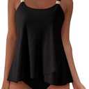 SUUKSESS Women Ruffle High Waisted Tankini Swimsuit Tummy Control Bathing Suit, Size XL