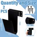 2 Pcs Jumbo Pool Vacuum Hose Hanger 7.7x5x5.5inch Heavy Duty Metal Hose Fence Holder Black Garden Hook for Outside Swimming Pool Skimmer Garden Tools Storage Organizer Accessories