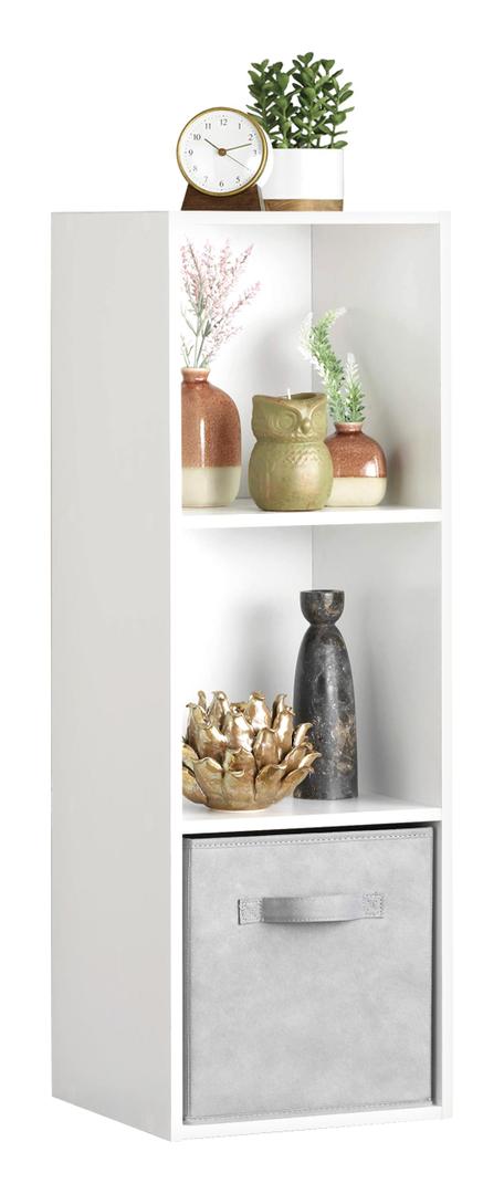 Whitmor 3 Cube Bookcase Stackable MDF Storage Organizer 11 Inch