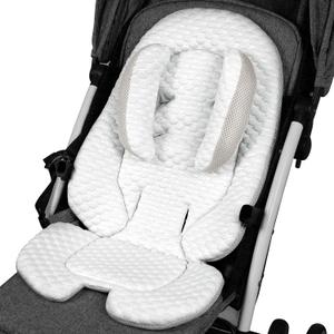 KAKIBLIN Infant Car Seat Insert for Baby,Cooling Pad Cooler Pad,Baby Head Support with Head Pillow, Breathable Fabric Cooling Cushion Liner Fits Strollers, Car Seat, High Chair, Bassinet, Swing (Gray)