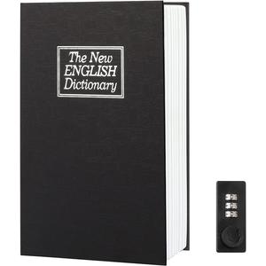 Diversion Book Safe Storage Box,Safe Box with Premium Combination Lock, Portable Book-Safe,Perfect for Home, Travel,Dorm Store Money, Jewelry, Phone and Passport (Black)
