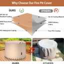 QH.HOME [2025 Upgraded 900D Fabric] Fire Pit Cover Round for Solo Stove Bonfire 22",Strong Tear Resistant ,Waterproof Firepit Accessories for Gas/Table/Bowl Fire pits - 23" D X 16" H-Wheat