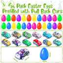 24 Pack Prefilled Easter Eggs with Pull Back Cars No Assembly Required, Easter Egg Fillers & Basket Stuffers for Kids, Classroom Prizes, Party Favors, Easter Toys for Boys