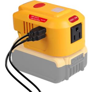 150W Power Inverter for DeWalt 20V Battery, DC 20V to AC 110V Inverter, Portable Power Station Generator Charger Adapter Battery Powered Outlet with 2 USB Ports & 1 AC Outlet