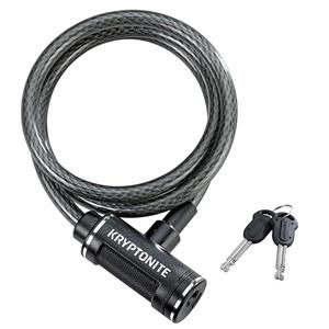 Kryptonite Parkview Bike Lock Cable, 6ft. x 12mm Braided Steel Cable Anti-Theft Security Bicycle Lock with Keys for Outdoor Equipment, Bicycles, Scooters, Fence, Gate, Black