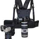 Nicama AH2 Dual Shoulder Camera Harness for 2 Cameras, Carrier Chest Vest with 38mm Square Arca Type QR Camera Mount Plate for Canon Nikon Sony Panasonic Olympus DSLR HiKing Climbing Wedding Travel