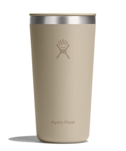 Hydro Flask All Around Tumbler Press-in Lid, Insulated Travel Mug, Stainless Steel Coffee Cup 20 Oz Oat Tan