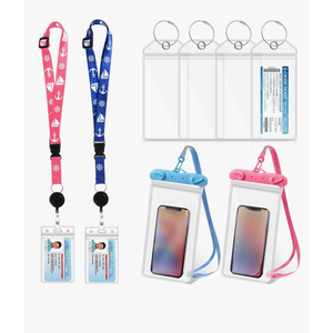 Teling 8 Pcs Cruise Ship Essentials Kit Include 2 Lanyards Ship Cards 4 Cruise Luggage Tags and 2 Waterproof Phone Pouch