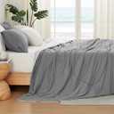 Cozy Bliss Cooling Comforter Queen Size, Cooling Blankets for Hot Sleepers and Night Sweats, Dark Light Gray Summer Comforter for Queen Size Bed, Breathable Soft Lightweight Silk Smooth