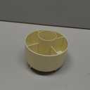 DASITON Large Capacity Makeup Brush Holder,360° Rotating Makeup Organizer,5 Slot Makeup Brushes Cup,for Vanity Decor,Bathroom Countertops,Desk Storage Container,Cosmetic Display cases(Cream)