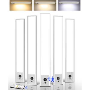 EZVALO 5-Pack Under Cabinet Lighting, 3300mAh Rechargeable Motion Sensor Light, 12inch Magnetic Closet Lights with Dimmable & 3 Color Temps, Wireless Motion Activated Lights with Remote for Kitchen