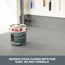 KILZ 1-Part Epoxy Acrylic Concrete & Garage Floor Paint, Silver Gray, Satin, Interior/Exterior Concrete Paint for Basement Floors, Porches, Driveways & Pool Decks, 1 Gallon