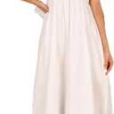 Petal & Pup Women's Alice Bow Back Midi Dress (Small, White)