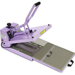 Heat Press 15x15 inch Industrial Quality Sublimation Heat Press, Slide Out Heat Transfer Machine for T-Shirt, Purple