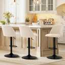 COLAMY Bar Stools Set of 1, Modern Swivel Bar Chairs, Adjustable Upholstered Barstools Counter Height with Full Backrest for Bar, Dining Room, Kitchen Island, Beige