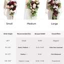 Ling's moment White Bridal Bouquet Cascading, White Wedding Bouquets for Bride, 13 Inch Ivory Bride Bouquets for Wedding Artificial Flowers Bouquets