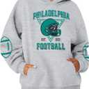 UNIQUEONE Womens Football Hoodie Game Day Sweatshirt Football Mom Shirt Casual Crewneck Pullover (Gray, XXL)