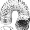 Dryer Vent Hose Air Ducting: 4 Inch 8FT Flexible Aluminum PVC Insulated Duct for Ventilation Heating Exhaust HVAC