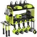 Veitorld Power Tool Organizer with Charging Station, Heavy Duty Modular Wall Mount Rack for Garage & Shed Organization, 4 Drill Holders, Fathers Day Birthday Gifts for Him Men Dad Him Husband(Green)