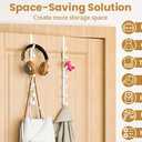 Over The Door Hooks, Metal Door Hooks for Hanging,Door Purse Organizer for Door Coat Hanger, Back of Shower for Hanging Towel Rack Clothes, Hat, Bathroom Bathroom Dorm Bedroom Closet (White-2Packs)