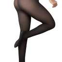 Vosda Women’s Fleece-Lined Tights - Ultra-Warm Fake Sheer Look Pantyhose Thick Leggings for Winter Medium Petite