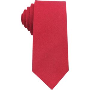 Mens Solid Linen Ties - Slim Pattern Necktie for Men Wedding Groomsmen (Standard 58 ", Burgundy Red)