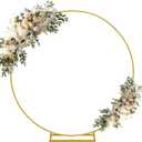 7.2FT Round Backdrop Stand Wedding Arch Frame Circle Stable Gold Metal Arch Stand for Wedding Birthday Party Baby Shower Bridal Shower Photography Decoration
