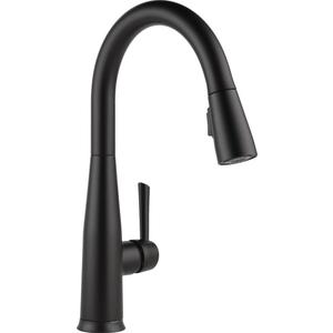 Delta Faucet Essa Matte Black Kitchen Faucet Touch, Touch Kitchen Faucets with Pull Down Sprayer, Kitchen Sink Faucet, Kitchen Faucet Black, Touch2O Technology, Matte Black 9113T-BL-DST