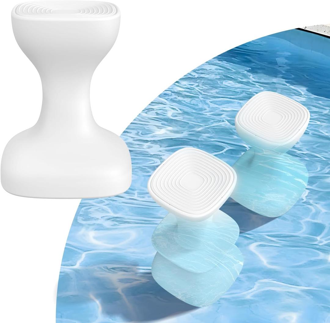 24" Pool stools for Underwater,Pre-Weighted Pool Stool with Adjustable Feet,Bar Seating Non-Float Design,Vinyl-Safe Pool Chairs for Inground Pools,Patio,Outdoor Poolside(1 Stool)