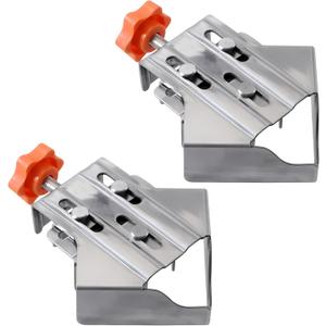 Owfeel 2pcs Stainless Steel Right Corner Clamp,90 Degree Right Angle Clamp for Woodworking,Right Angle Clip Fixer,Single Handle Clamps for Woodworking, Photo Framing (Close)