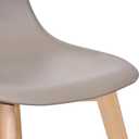 VECELO Dining Chairs Set of 4, Mid-Century Modern Kitchen & Dining Room Chairs, Molded Plastic Seat & Back, Solid Wood Legs, Armless, Non-Slip Feet, Grey
